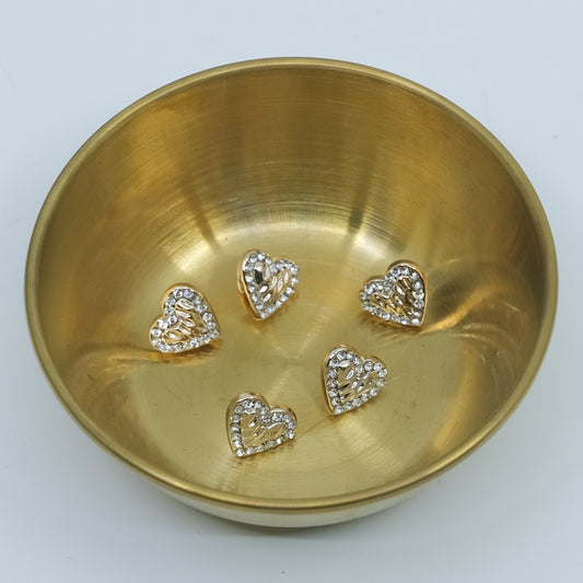 Liten hjerteknapp med bling