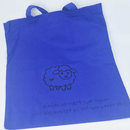 Handlenett med forskjellig tekst