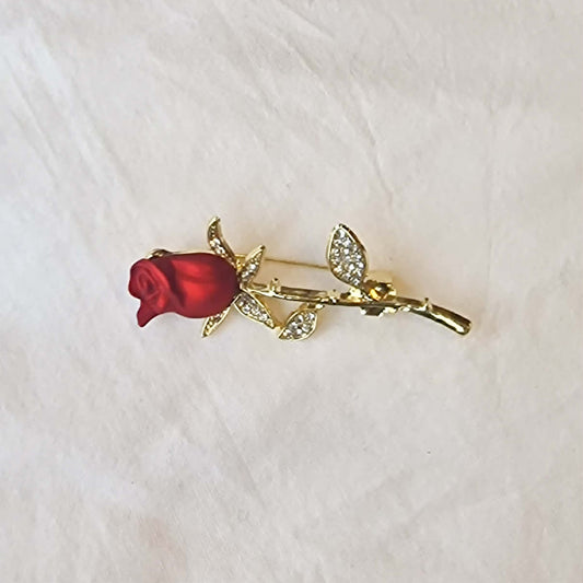 Brosje - Enkel rose