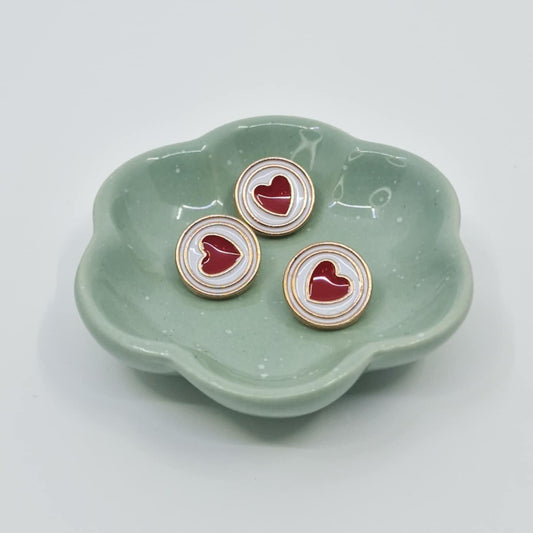 Hjerteknapp med hvit kant