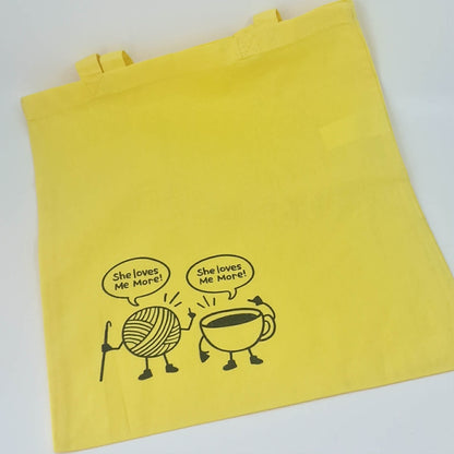 Handlenett med forskjellig tekst